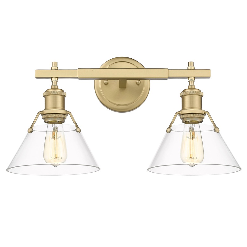 Orwell BLK 2 Light Bath Vanity in Brushed Champagne Bronze with Clear Glass Shade