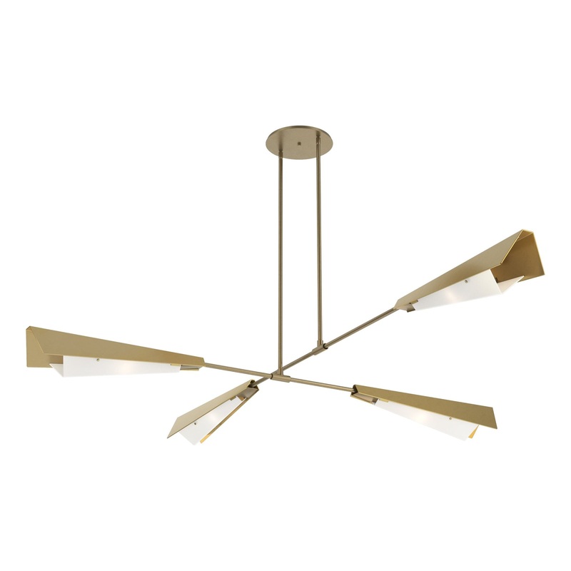 Vertex Large Pendant/Semi-Flush Soft Gold Modern Brass