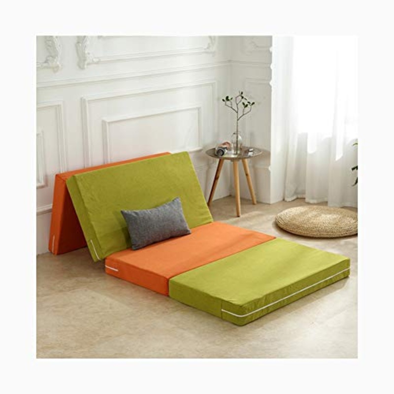 YANGLY 10 Centimetri di Spessore Multifunzionale Materasso Pieghevole Fold 4 Materasso for Pausa Pranzo Mats, Mats Gioco, Tatami, Letti A Castello (Color : Striped Green, Size : 59x79inch)