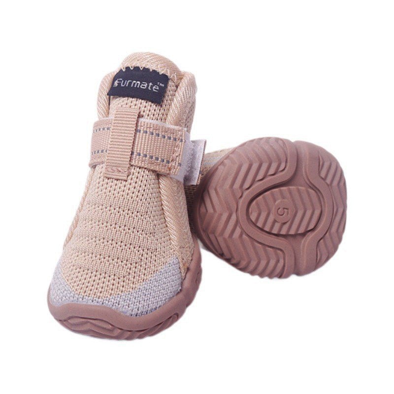 3# Khaki Breathable Woven Dog Shoes for Small to Medium Dogs – Non-Slip, Durable, Anti-Dirty Paw Protectors