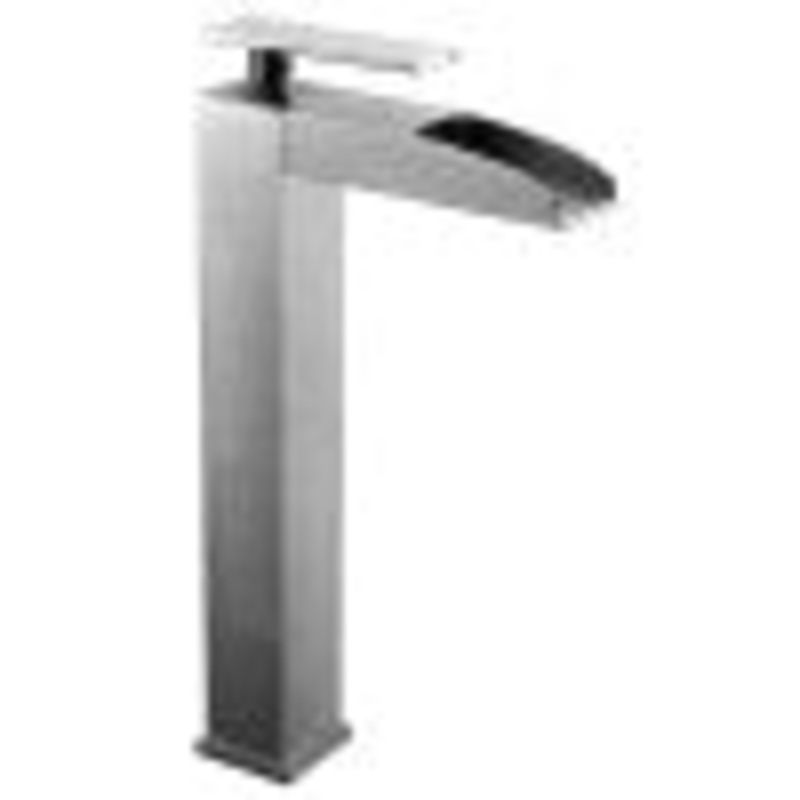 ALFI brand AB1597-BN Brushed Nickel Single Hole Tall Waterfall Bathroom Faucet