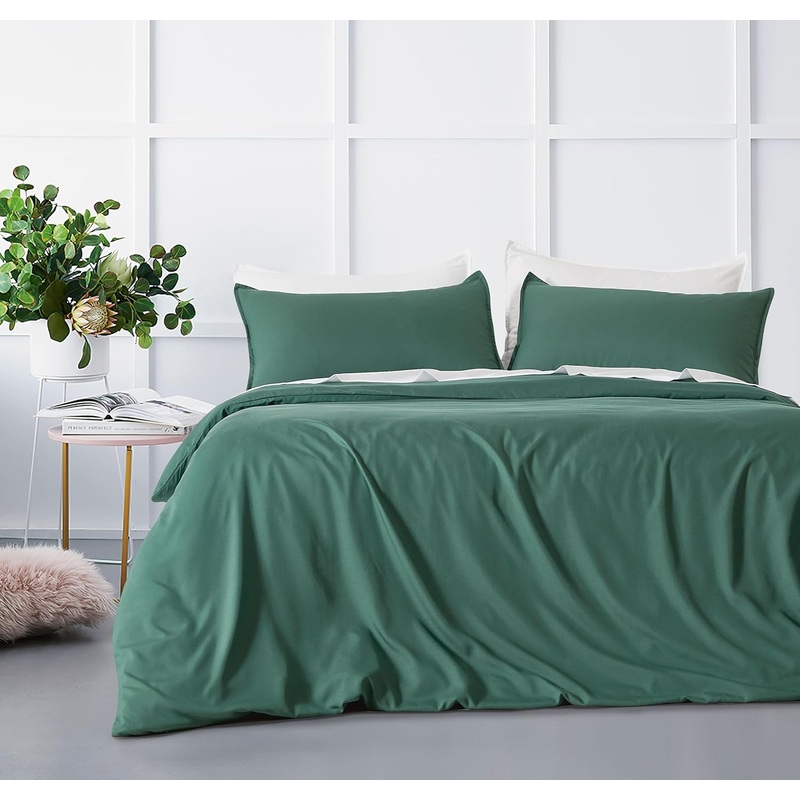 Bamboo Microfibre Quilt Cover Set – Green – Double