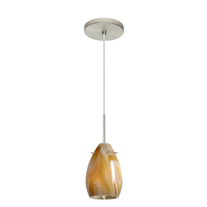 Besa 1BT-1713HN-HAL-SN Pera One Light Pendant Satin Nickel (Discontinued)