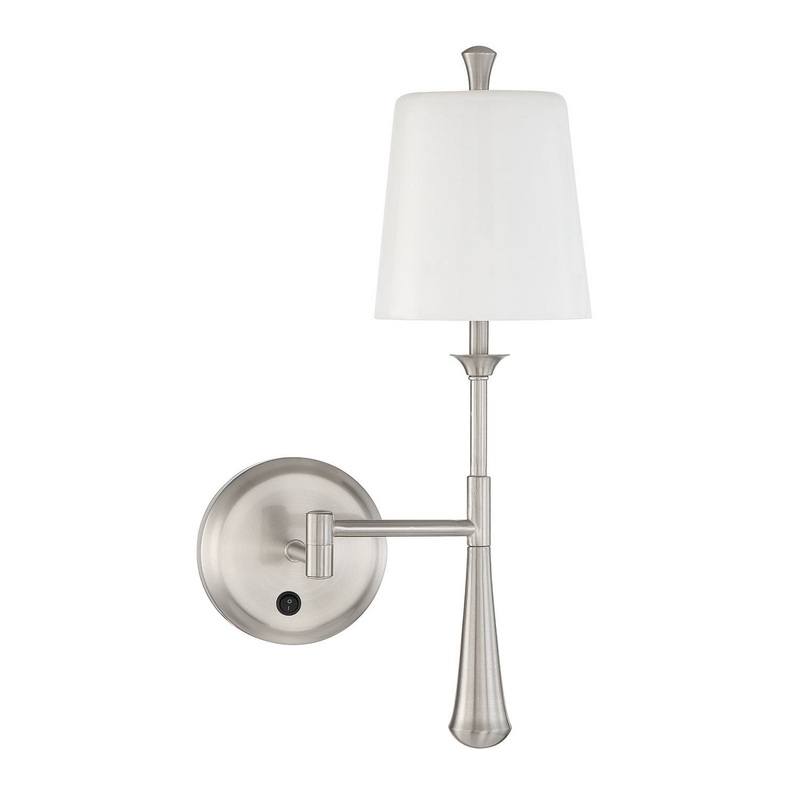 Craftmade 57461SA-BNK Palmer One Light Wall Sconce Brushed Polished Nickel