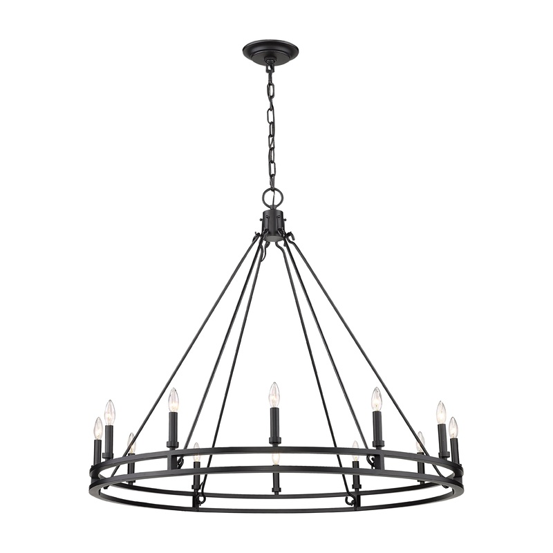 Dennison 12-Light Chandelier Matte Black