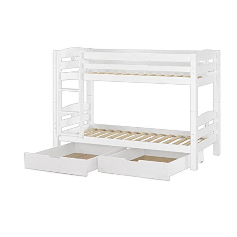 Erst-Holz Letto a Castello 90×200 Pino divisibile con doghe rigide e Due cassettoni 60.10-09WS2