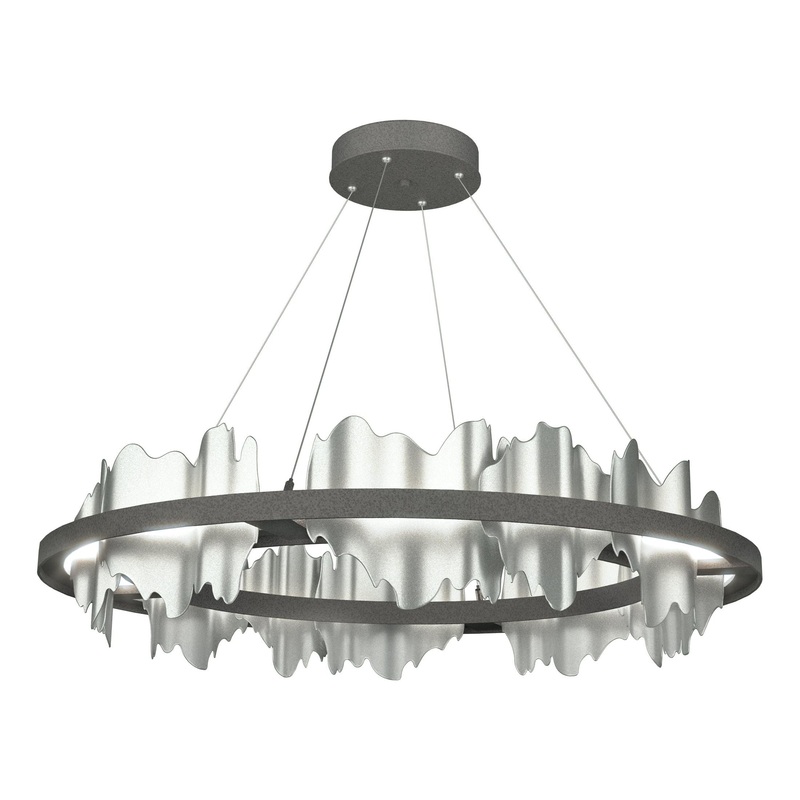Hildene Circular LED Pendant Natural Iron Vintage Platinum
