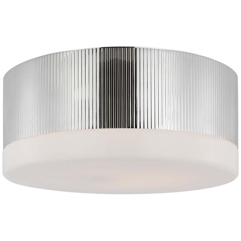 LED Flush Mount from the Ace Collection in Polished Nickel Finish by Visual Comfort Signature