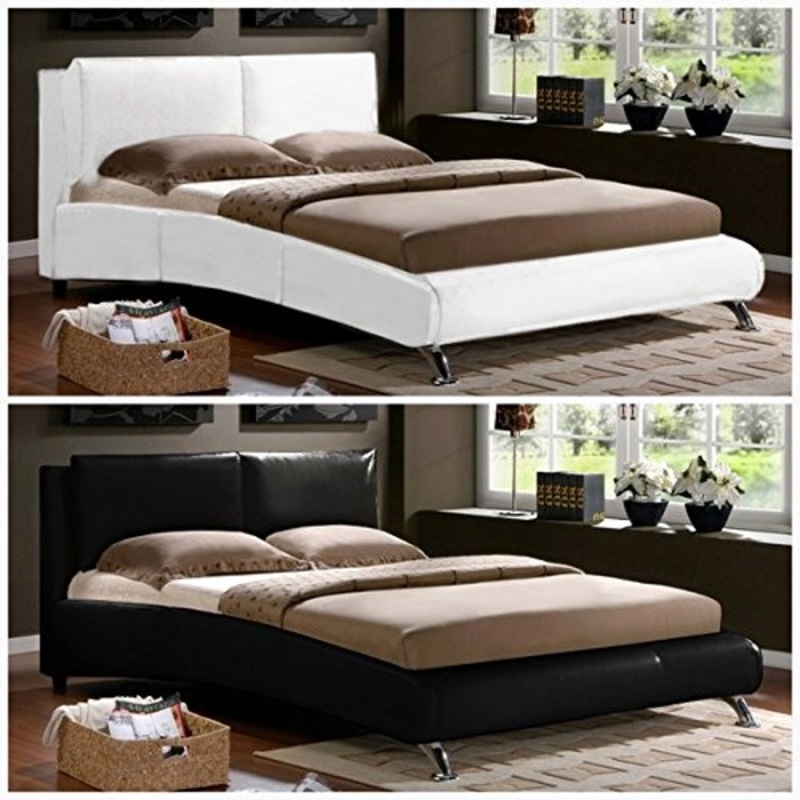 Letto matrimoniale 227×174 moderno bianco nero in ecopelle trapuntato piedini letti camere I