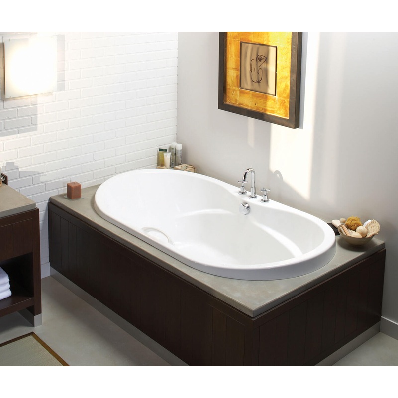 MAAX 102761-055-001-100 Living 6636 Acrylic Drop-in Center Drain Aerofeel Bathtub in White