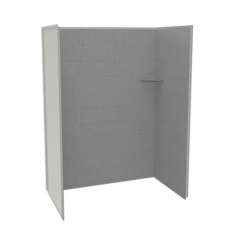 MAAX 107463-305-517 Utile 6032 Composite Direct-to-Stud Three-Piece Alcove Shower Wall Kit in Factory Sleek Smoke