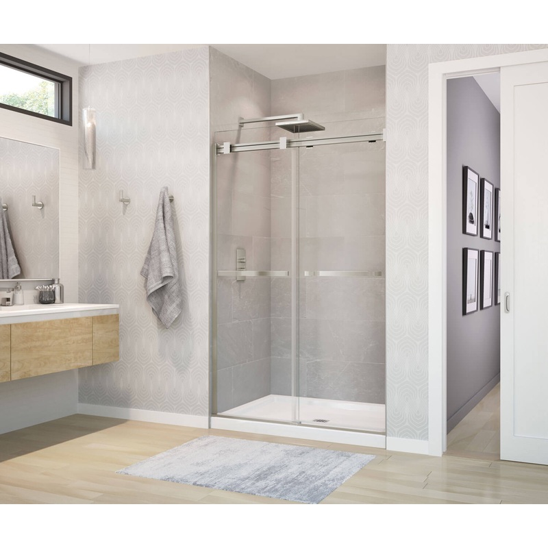 MAAX 136271-900-305-000 Duel 44-47 x 70 -74 in. 8 mm Bypass Shower Door for Alcove Installation with Clear glass in Brushed Nickel