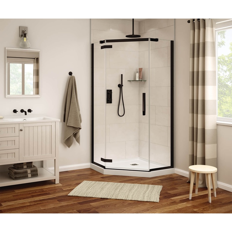 MAAX 139320-900-340-000 Davana Neo-angle 40 x 40 x 75 in. 8mm Pivot Shower Door for Corner Installation with Clear glass in Matte Black