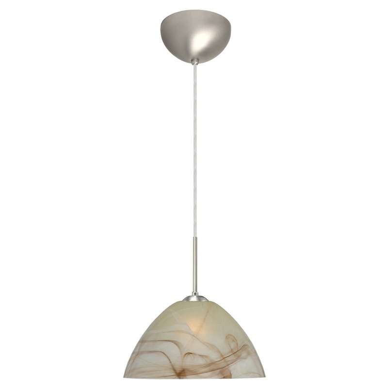 One Light Pendant from the Tessa Collection in Satin Nickel Finish by Besa