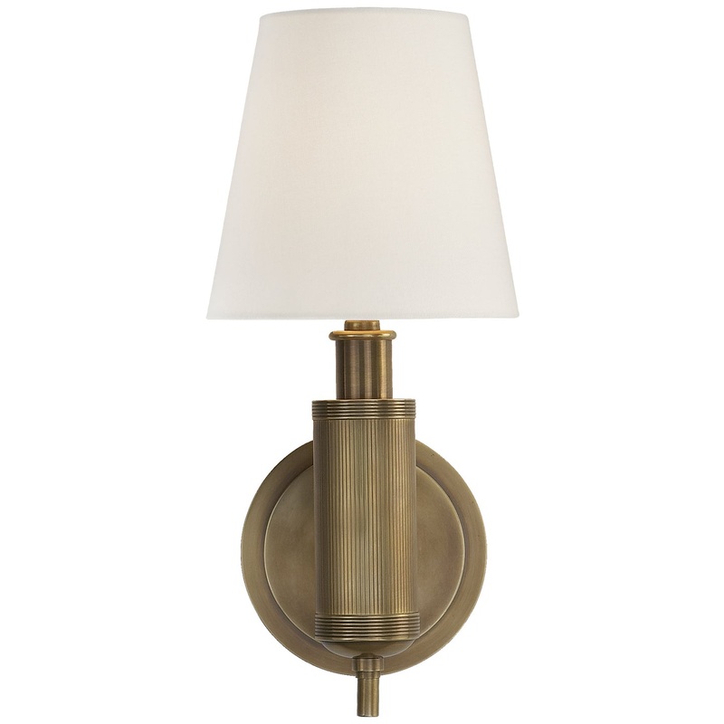 One Light Wall Sconce from the Longacre Collection in Hand-Rubbed Antique Brass Finish by Visual Comfort Signature