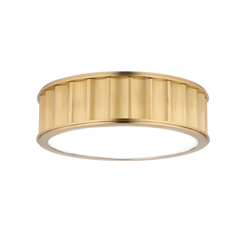 Two Light Flush Mount from the Middlebury Collection in Aged Brass Finish by Hudson Valley