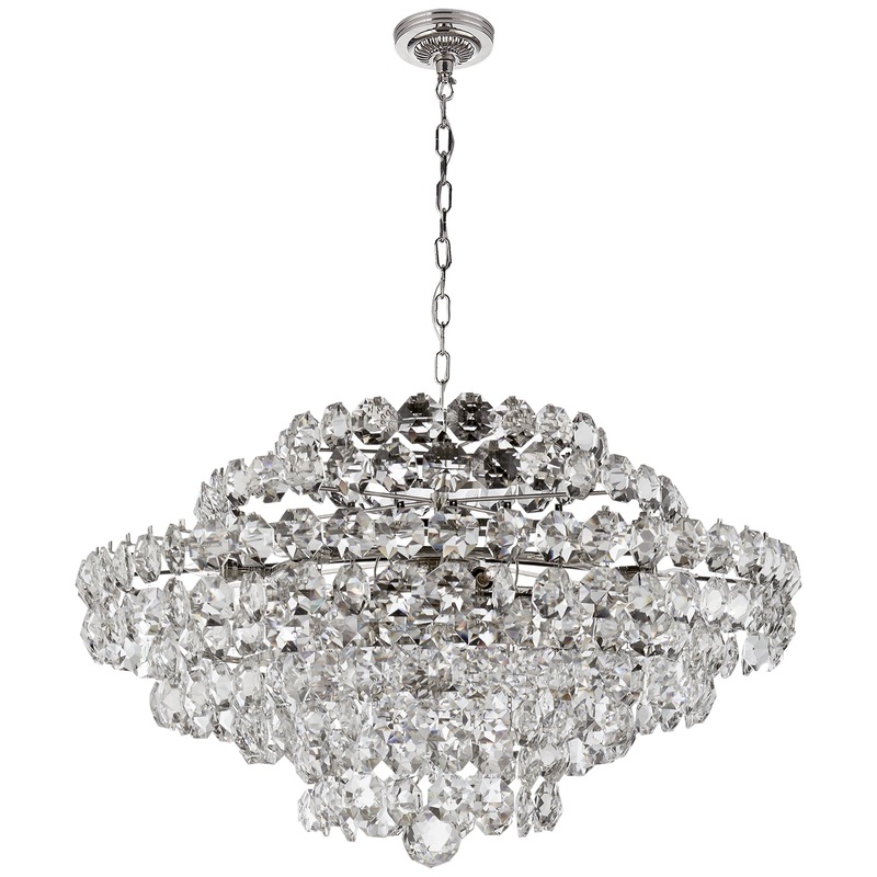 18 Light Chandelier from the Sanger Collection in Polished Nickel Finish by Visual Comfort Signature