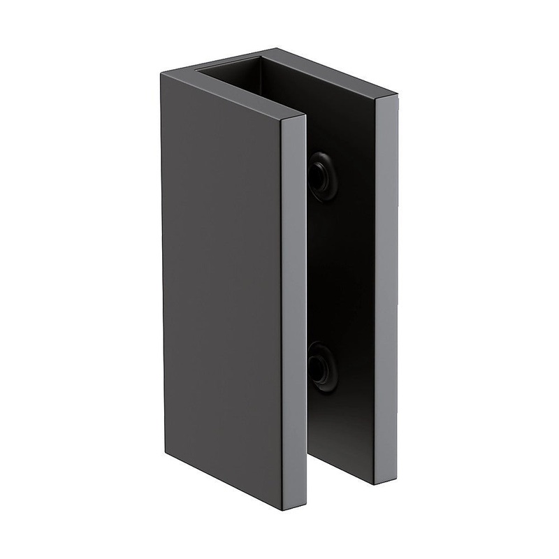 70cm Frameless Glass Bath Screen with Brackets – Black