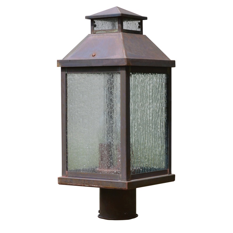 Arroyo CAP-9CS-BZ Canterbury Three Light Post Mount Bronze