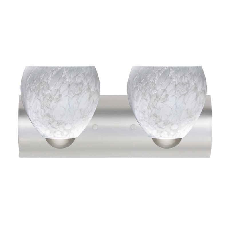 Besa 2WZ-412219-LED-SN Bolla Two Light Wall Sconce Satin Nickel