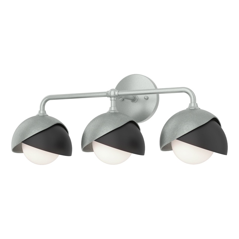 Brooklyn 3-Light Double Shade Bath Sconce Vintage Platinum Black