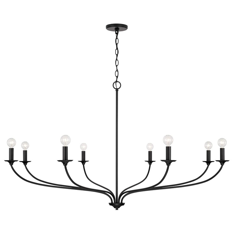 Capital Lighting 449981MB Dolan 8 Light Chandelier Matte Black