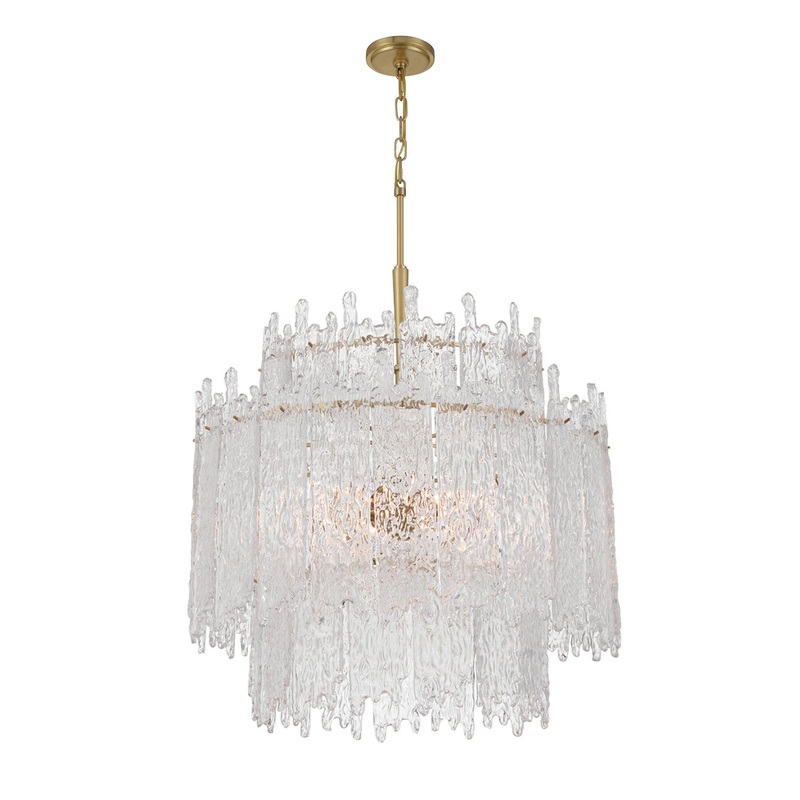 Eight Light Chandelier from the Ackerly Collection in Aged Brass Finish by Crystorama