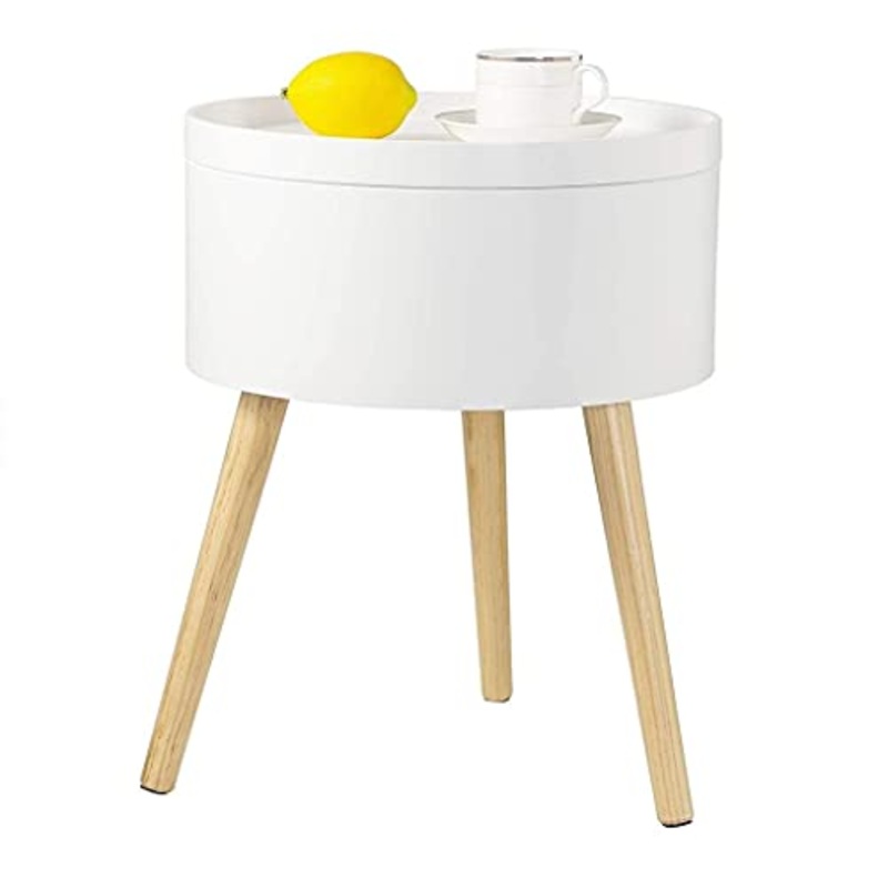 NL Comodini Camera da Letto Comodini Contenitori Coppia Comodino da Notte Tavolino per Salotto Organizzatore da Letto Gambe in Legno