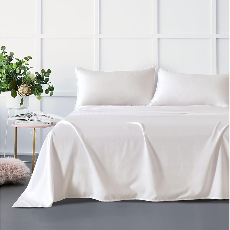 Bamboo Microfibre Sheet Set – White – Double