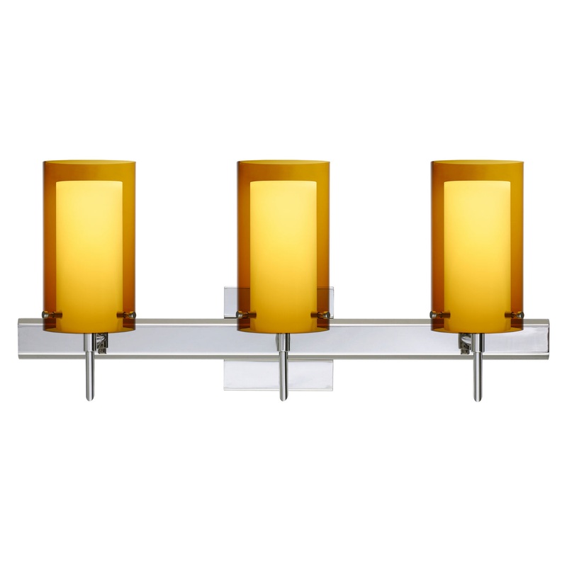 Besa 3SW-G44007-CR-SQ Pahu Three Light Wall Sconce Chrome (Discontinued)
