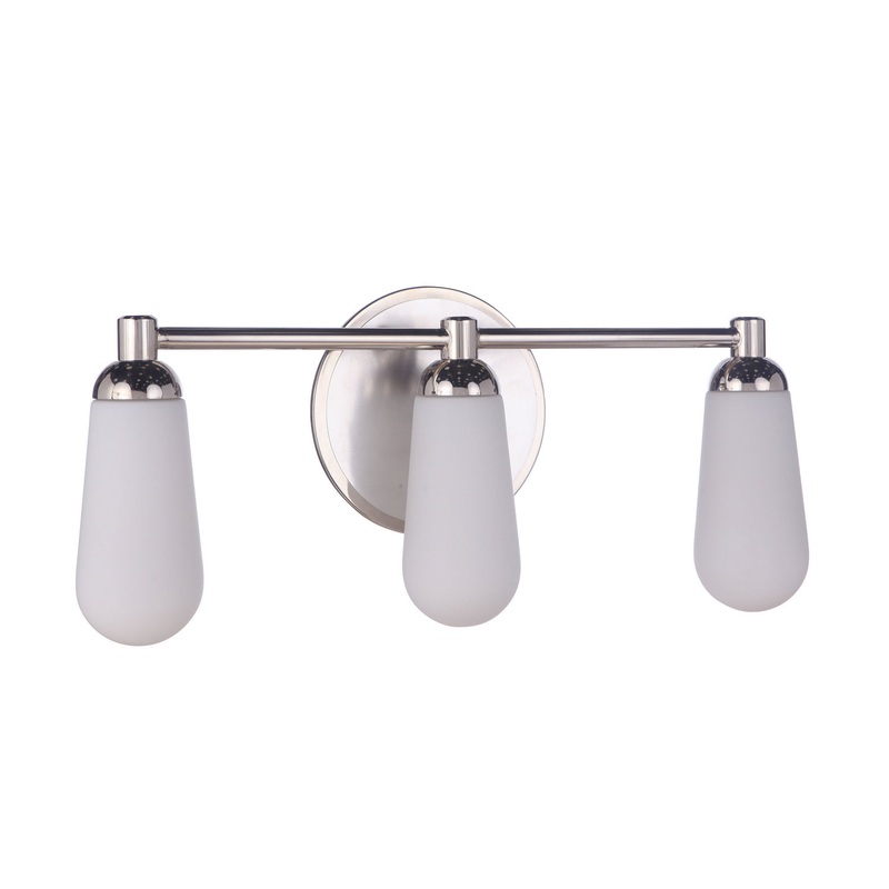 Craftmade 13122BNKPLN3 Riggs Three Light Vanity Brushed Polished Nickel / Polished Nickel