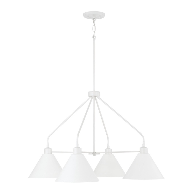 Four Light Chandelier from the Alden Collection in Matte White Finish by Capital Lighting