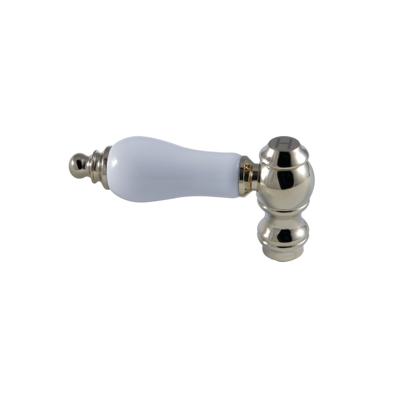 KSH3222PLH Hot Porcelain Lever Handle, Polished Brass