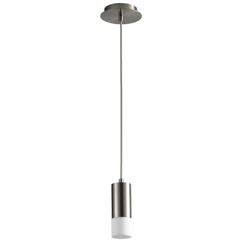 Magneta Single-Light LED Mini Pendant with Acrylic Shade – Satin Nickel