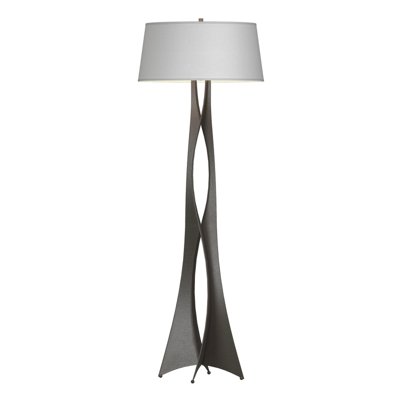 Moreau Floor Lamp Dark Smoke Natural Anna Shade (SF)