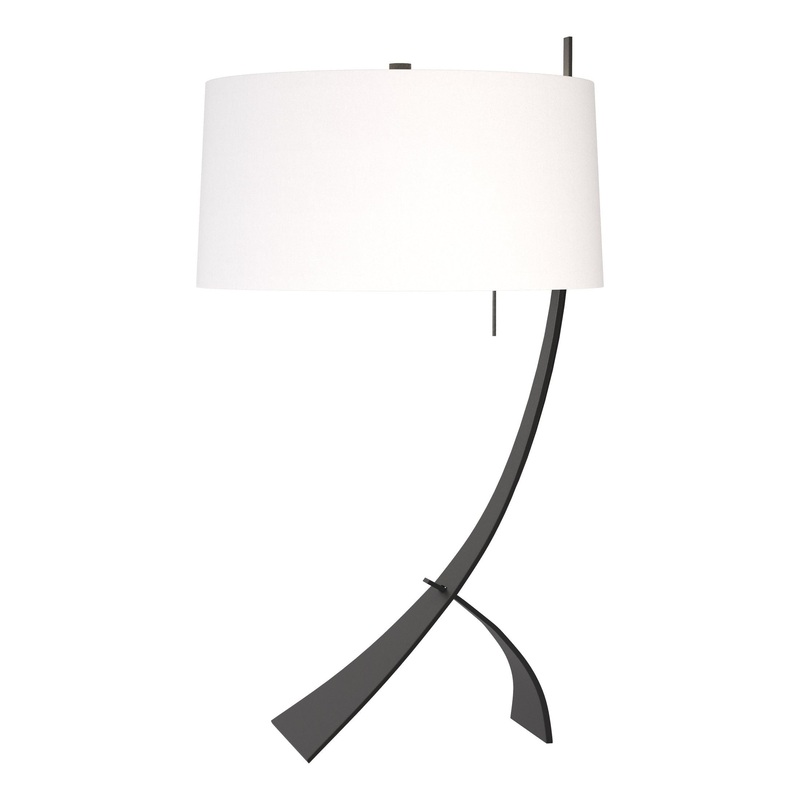 Stasis Table Lamp Black Natural Anna Shade (SF)