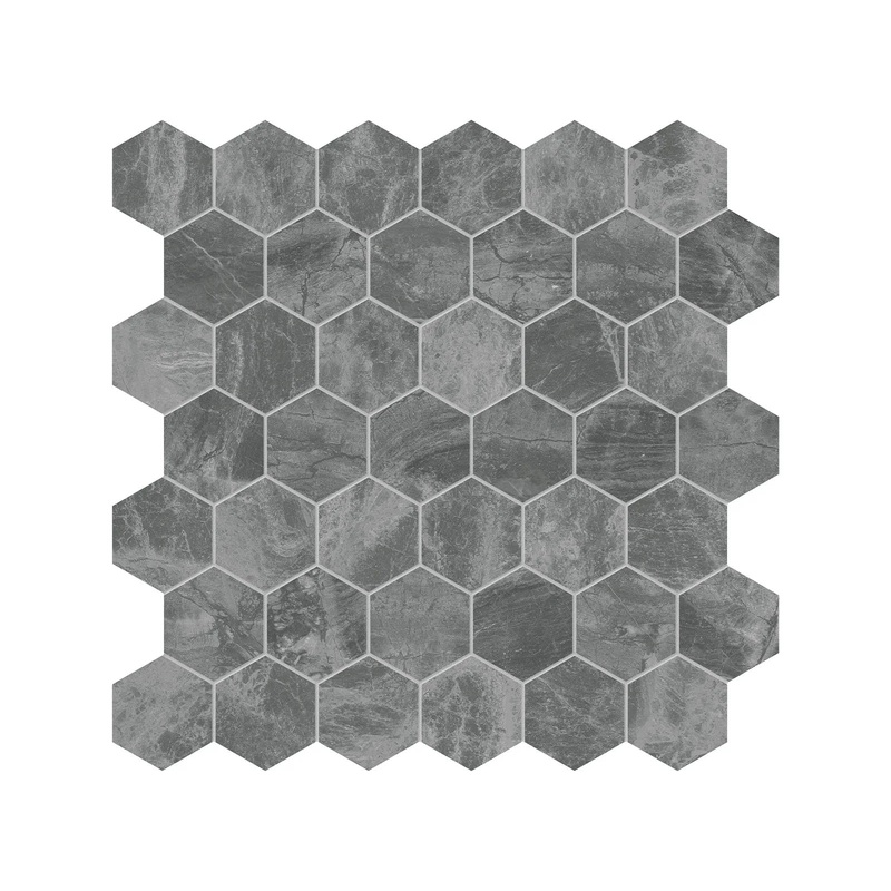 2″ Hex Gemma Mystique Brushed Marble Mosaic 1 Sheet = .99 Sqft Hexagon
