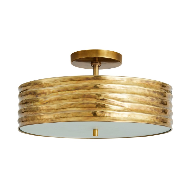 Arteriors 44764 Anna Two Light Semi-Flush Mount Antique Brass