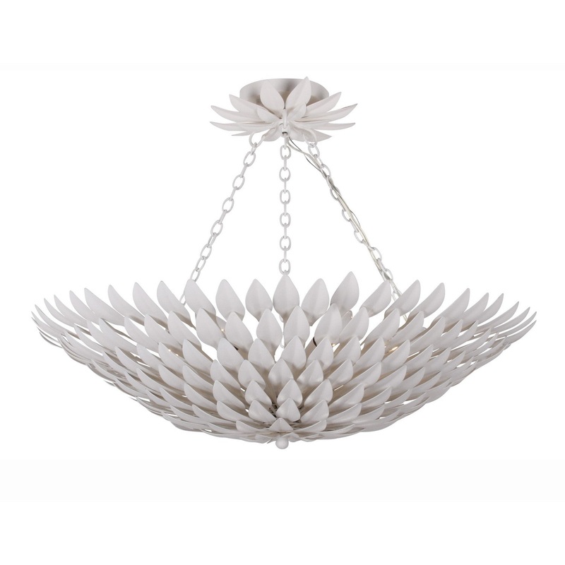 Crystorama 517-MT_CEILING Broche Six Light Semi Flush Mount Matte White