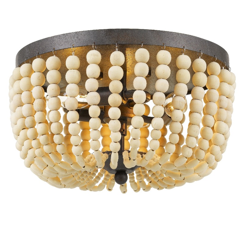 Crystorama 600-FB Rylee Three Light Flush Mount Forged Bronze