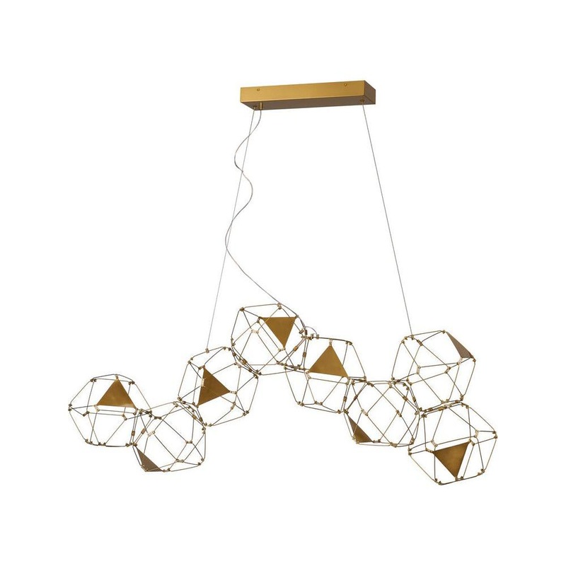 Cube 50″ LED Chandelier Gold