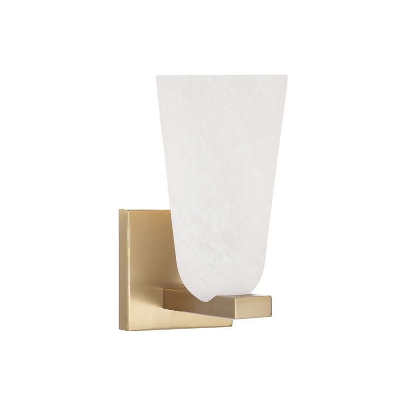 One Light Wall Sconce from the Romy Collection in Matte Brass Finish by Capital Lighting