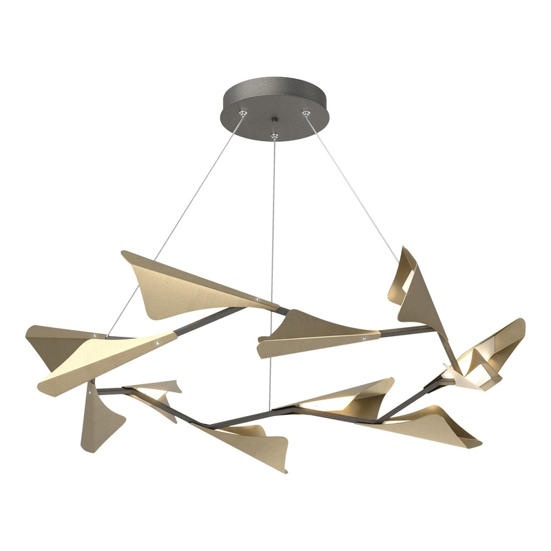 Plume 12-Light LED Pendant Natural Iron Soft Gold