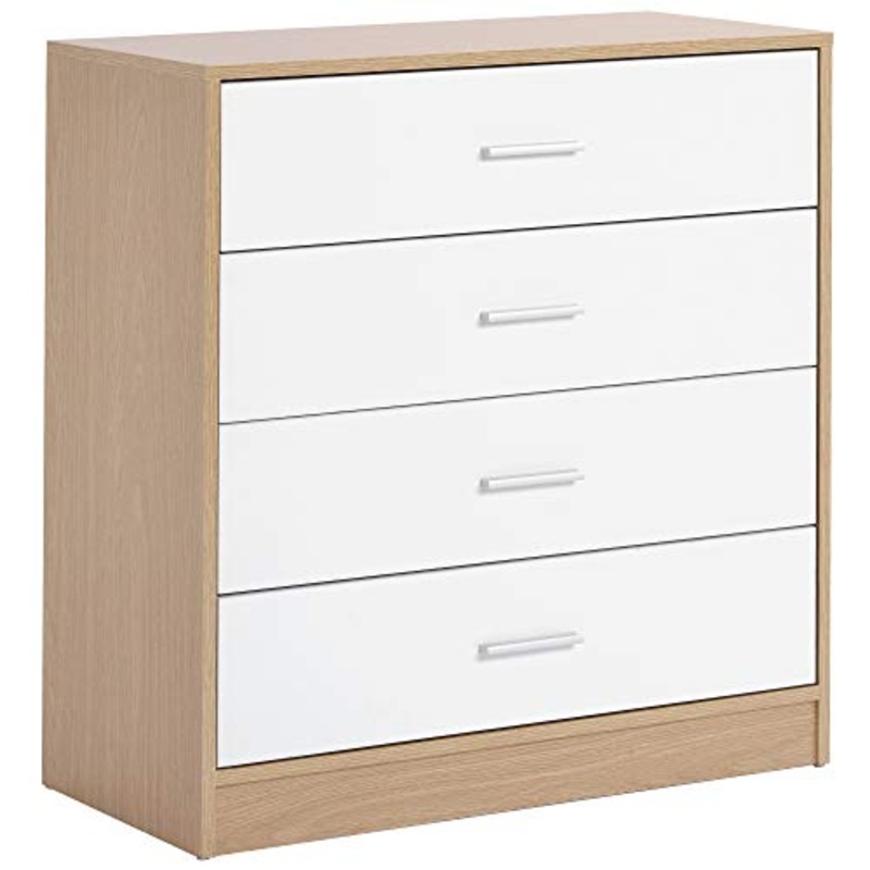Q-HL Comodino Armadio da Camera da Letto in Legno con 4 Cassetti Cabinet Laterale in Legno Casalizzazione in Legno
