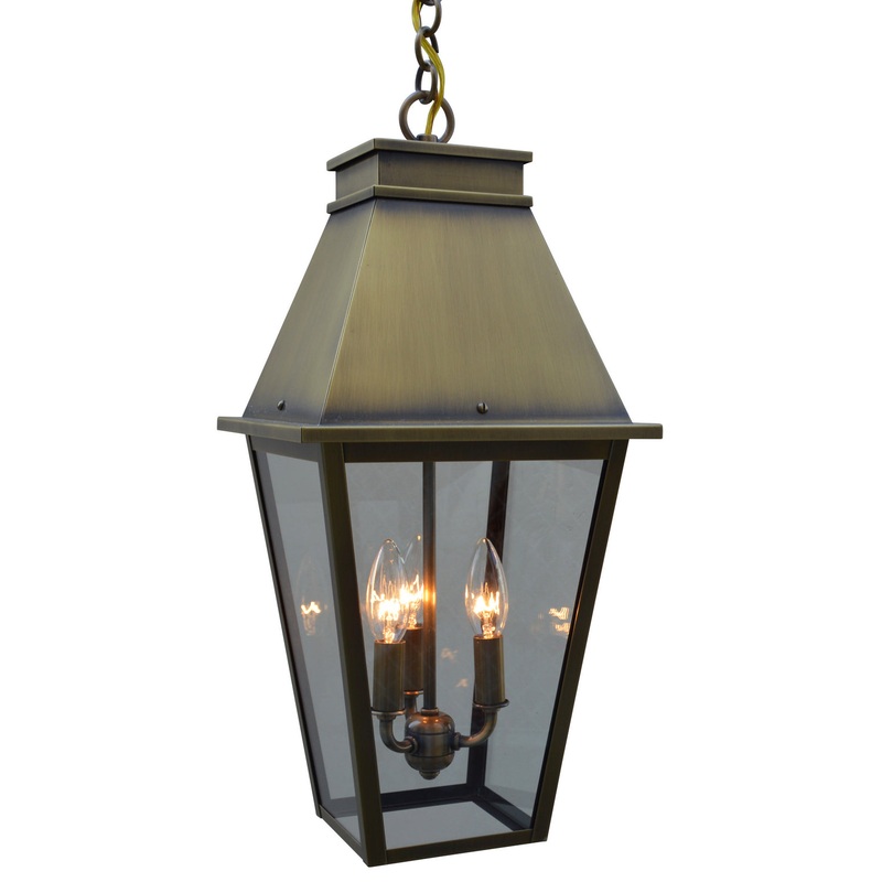 Arroyo CRH-10CLR-AB Croydon Three Light Pendant Antique Brass