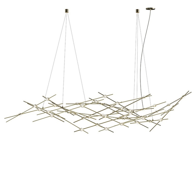 Constellation Ursa Major Satin Brass with Clear Faceted Acrylic 2700K 20′ Adjustable Cord/Cable