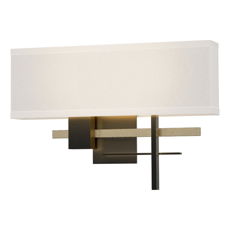 Cosmo Sconce Black Soft Gold Flax Shade (SE)