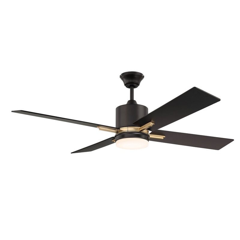 Craftmade TEA52FBSB4 Teana 52″Ceiling Fan Flat Black/Satin Brass