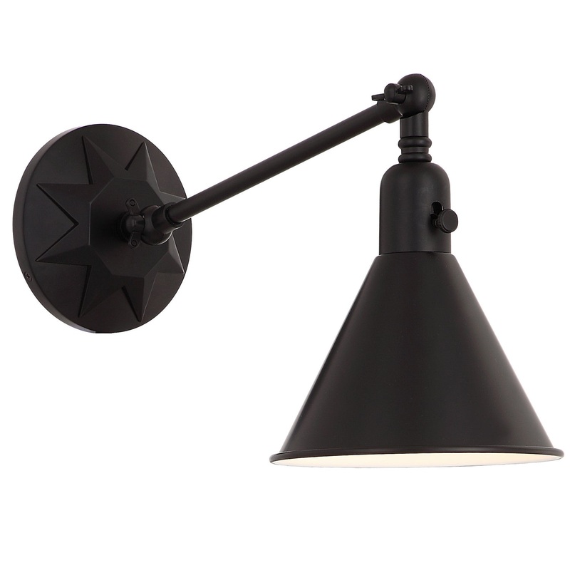 Crystorama MOR-8800-MK Morgan One Light Wall Sconce Matte Black