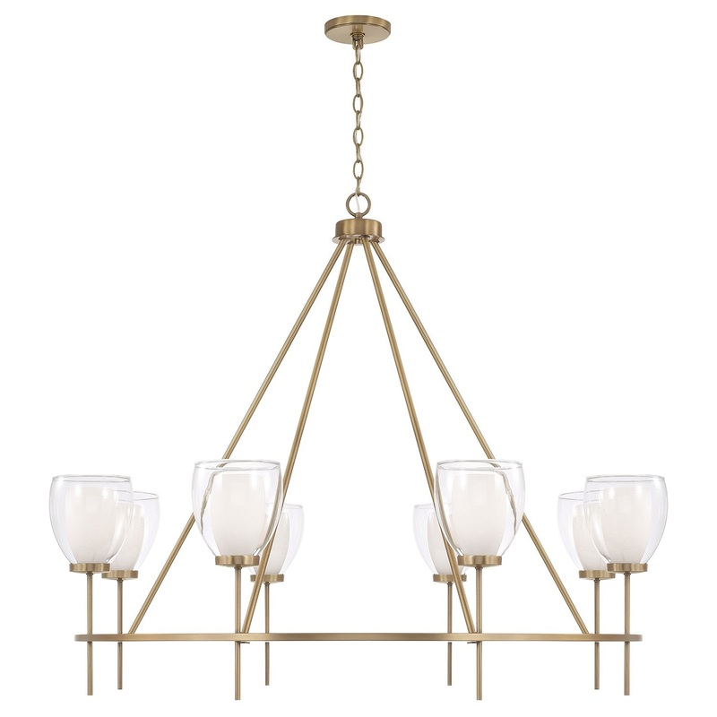 Eight Light Chandelier from the Joss Collection in Aged Brass Finish by Capital Lighting